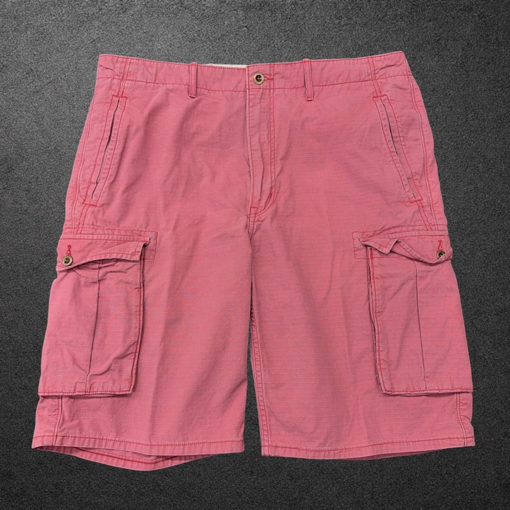 Levi Strauss Ripstop Cargo Shorts Men's 38 Pink Salmon Cotton Casual Utility